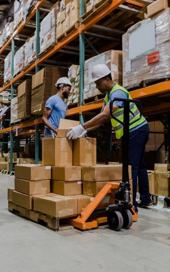 Inventory stored on pallets in the GreyBox warehouse